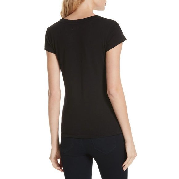 L'AGENCE Cory Round Neck Tee in Black - Size Small - Picture 6 of 6